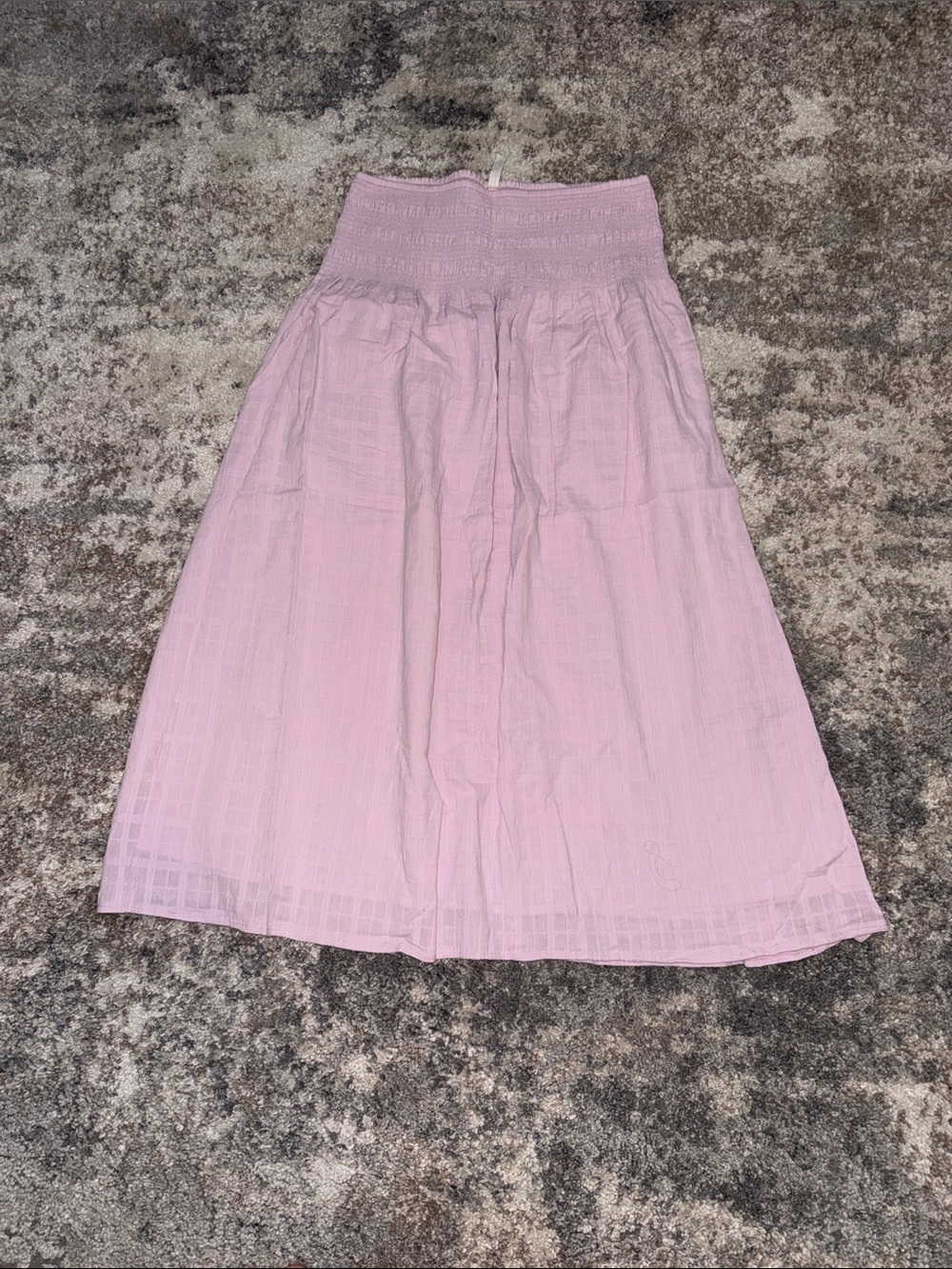 American Eagle Outfitters Light Pink Smocked Midi Skirt